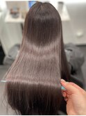 ロングヘアーピンクブラウンカラー髪質改善　赤坂見附