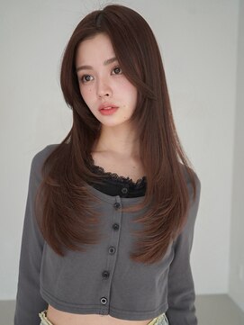 アンジェリカ 広島駅前店(ANGELICA) ANGELICA 顔まわりレイヤー チョコレートブラウン 大人かわいい