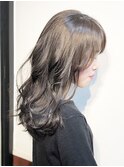 大人可愛いレイヤーカット/ブリーチなしのアッシュカラー/春日部