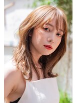 メーヴェ(Mowen) mowen×外ハネミディアム×ラフウェーブ×モカベージュ