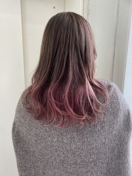 ヘアーデザイン シュシュ(hair design Chou Chou by Yone) ココアブラウン&ピンクグラデーション
