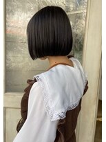 アミュレ(Amule)&nbsp;暗髪前髪ありまるみショートボブ30代40代梅ヶ丘美容室