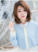 大人かわいい暖色系カラーくせ毛風大人巻きc5越谷20代30代40代
