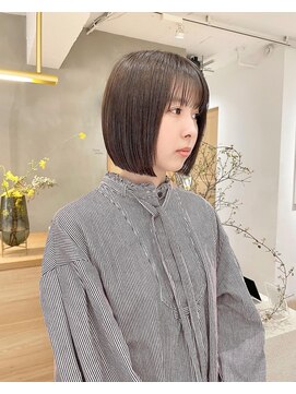 ローレン(LOREN) ミルクティーベージュぷつっとボブケアブリーチ 梅田