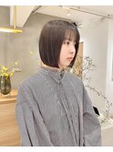 ミルクティーベージュぷつっとボブケアブリーチ 梅田