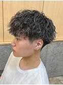 波巻きスパイラルパーマ波巻きパーマメンズマッシュハイライト