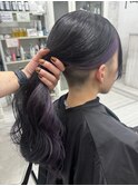 ツーブロックインナーカラーブルーラベンダー