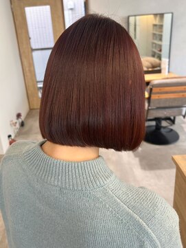 ミュラ(mulah) ぷつっとボブ暖色カラー*ブリーチなしチェリーレッド/明大前