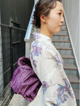 ケンジ ツルヤチョウ(KENJE tsuruyacho)の写真/【浴衣着付けご予約承り中】ヘアセット＆着付けは当店にお任せ◎特別な一日を華やかに＊[横浜駅1分]