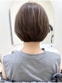 say.ショートボブひし形ショートダークレッドコーラルオレンジ