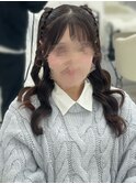 編み上げハーフツイン/ハーフツイン/くるみちゃんヘア/