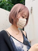 サンクプロジェクト(cinq PROJECT)&nbsp;ピンクグレーベージュアッシュブラウンミディアムハッシュカット