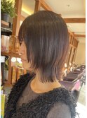 レイヤーボブ上品パープルブラウン