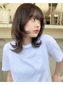 ◇小顔になれるミディアムウルフ