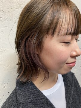 オーパスアミカ(OPUS AMICA) /切りっぱなしボブ×ベージュピンクインナー