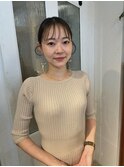 シンプルタイトポニー/シースルーバング/大人アレンジ