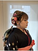 成人式前撮り着付け、ヘアセット