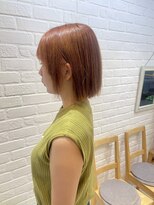 デイジー インデックスヘア 大島店(DAISY index hair)&nbsp;くびれヘアくびれボブ外ハネミディアムヘアオレンジカラー