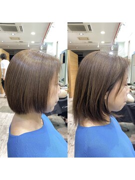 アップ(A+hair) 地毛風ストレート_ショート_柔らかな縮毛矯正_30代40代50代