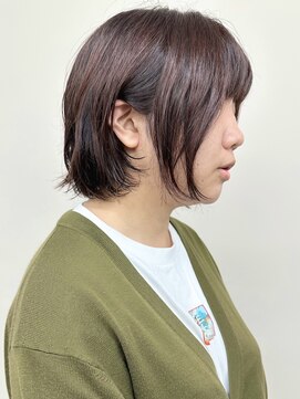モリオ(morio) =くせ毛カット大人ボブ耳かけボブ重め切りっぱなしボブ30代40代