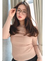 アンジェリカラボ 梅田店(ANGELICA LABO)&nbsp;韓国風くびれレイヤーカット×グレージュ×透明感ブラウン川又