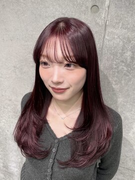クラム(clam.) レイヤーカット×チェリーレッド