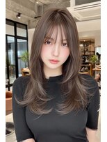 ケシキ 表参道 原宿(kesiki.)&nbsp;ミディアムレイヤー顔周りレイヤーハッシュカット韓国ヘア