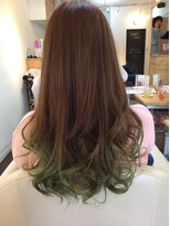 アオゾラヘアー 本店(AOZORA HAIR)&nbsp;＊バイカラー＊くるくる_色遊LightGreen×ミントグリーン