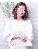 くびれヘア/アプリコットオレンジ/縮毛矯正/白髪ぼかし/髪質改善