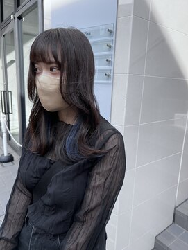 アソビセカンド 原宿(ASOBI 2nd) インナーカラー　ブルー　色落ち可愛い