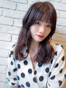リープアルケー ヘアアンドヘッドスパ 錦糸町北口店(leap arche Hair&head spa) 大人かわいい/レイヤーロング/グレーベージュ/前髪パーマ/錦糸町