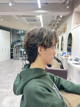 フェイス 石川町 (FACE) センターパートウルフ/メンズハイライト/石川町美容室/横浜