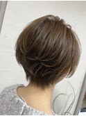 【ショート×アッシュベージュ】