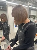ハイライトレイヤーカットグレージュベージュショート髪質改善