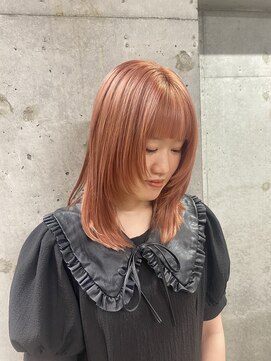 スタイル スマート サロン(STYLE smart salon) 【yua/藤沢】ピンクオレンジ/レイヤーカット/顔まわりレイヤー