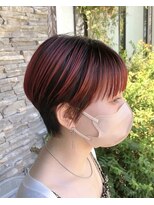 ルプラ ガーデン(le-pla garden) マッシュショート/ボブ/ダブルカラー/レッド/ブリーチ/豊橋/豊川