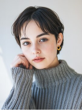 マリブ Malibu 【モードショート】ダークブラウン＆セパレートバング