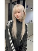 仙台ホワイトベージュシルバーハイトーンブリーチカラーウルフ