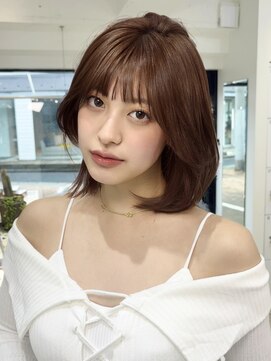 オニキス(ONYX) e27韓国ヘアーレイヤーボブ×ブリーチなしココアグレージュ