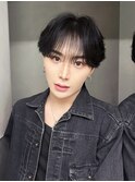 ブルーブラックサーフカールフェザーパーマ_F20827