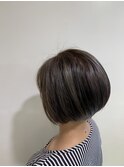 ショートボブ,ハイライトカラー,アッシュベージュ