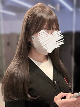 フォンズ(FONS) 上品韓国ヘアラベンダーグレージュすっきりバング