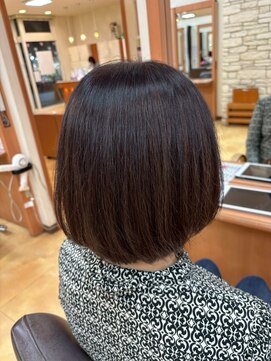 30代40代大人可愛い丸みボブ髪質改善カラー