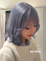 ベレーザ 渋谷(BELEZA) 17782ネイビーブルーダークシルバー顔周りカットハッシュボブ