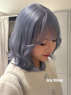 ベレーザ 渋谷(BELEZA) 17782ネイビーブルーダークシルバー顔周りカットハッシュボブ