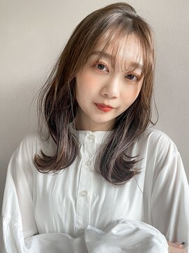 リヤン 表参道(lyann) イメチェン前髪ピンクベージュミディアムレイヤーカットa