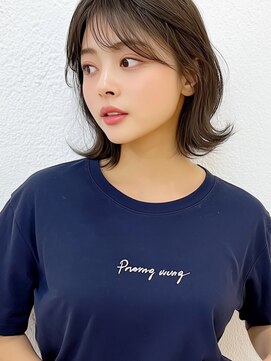 リアンズ(Lien's) くびれ外ハネボブ×シアーベージュ×透けバング