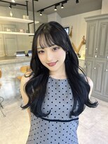 カシュカシュ アネックス(cache cache annex)&nbsp;アイドル前髪顔周りブルーブラックカラー髪質改善