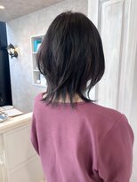 キャアリー(Caary) 福山人気20代30代レイヤーウルフ艶髪ラベンダーブラック暗髪小顔