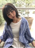 束感バング×切りっぱなしボブ